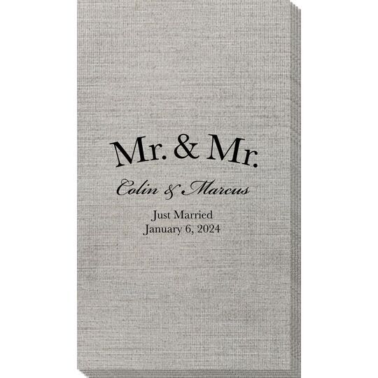 Mr  & Mr Arched Bamboo Luxe Guest Towels